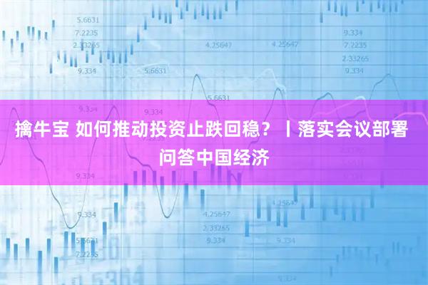 擒牛宝 如何推动投资止跌回稳？丨落实会议部署 问答中国经济